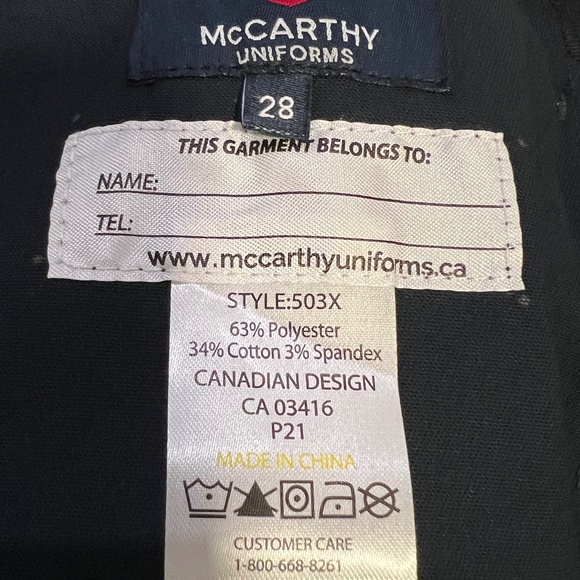 NWT - McCarthy Uniforms - Boys/Mens Pants (Size 28) - Picture 8 of 8